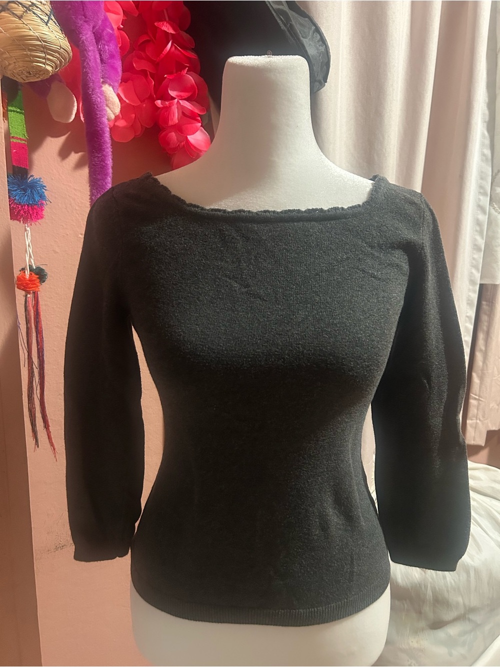 Brandy Melville Black Off-the-Shoulder Sweater